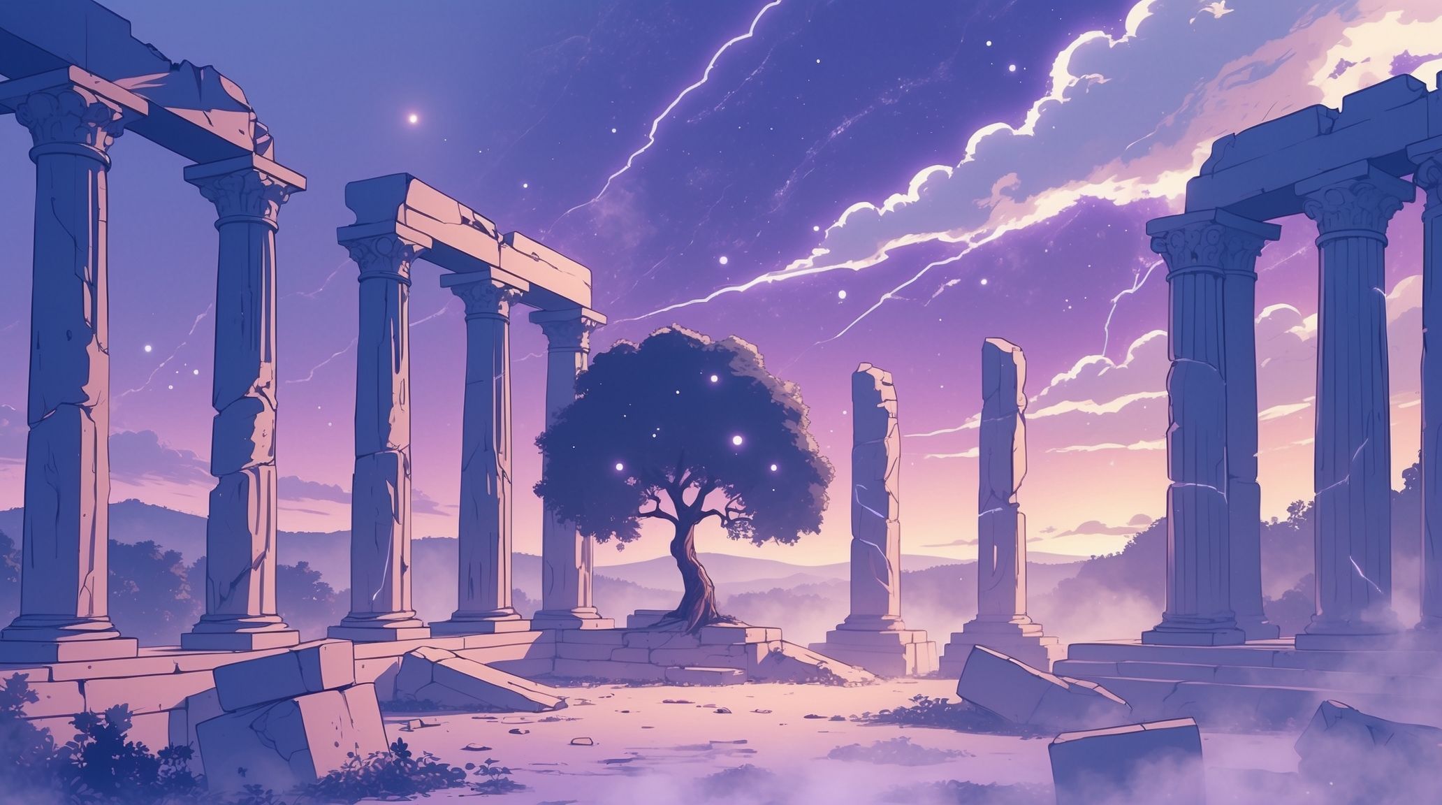Collage anime de scènes mythologiques et historiques grecques